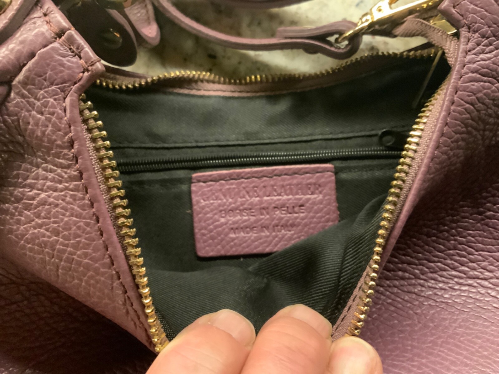 Italian Genuine Leather Handbag Shoulder Bag with- Crossbody Strap