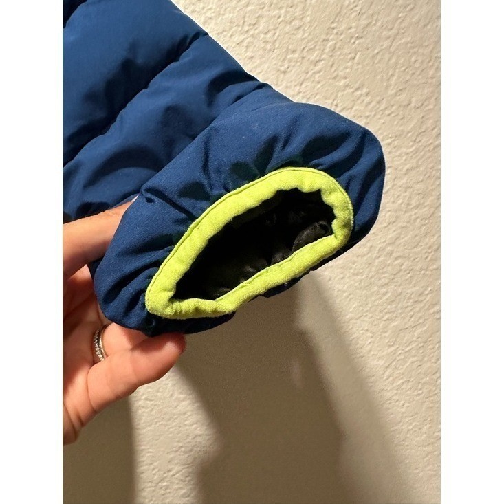 Gerry Boys 2T Blue Puffer Jacket Blue and Neon Green Winter Coat Hooded Kids