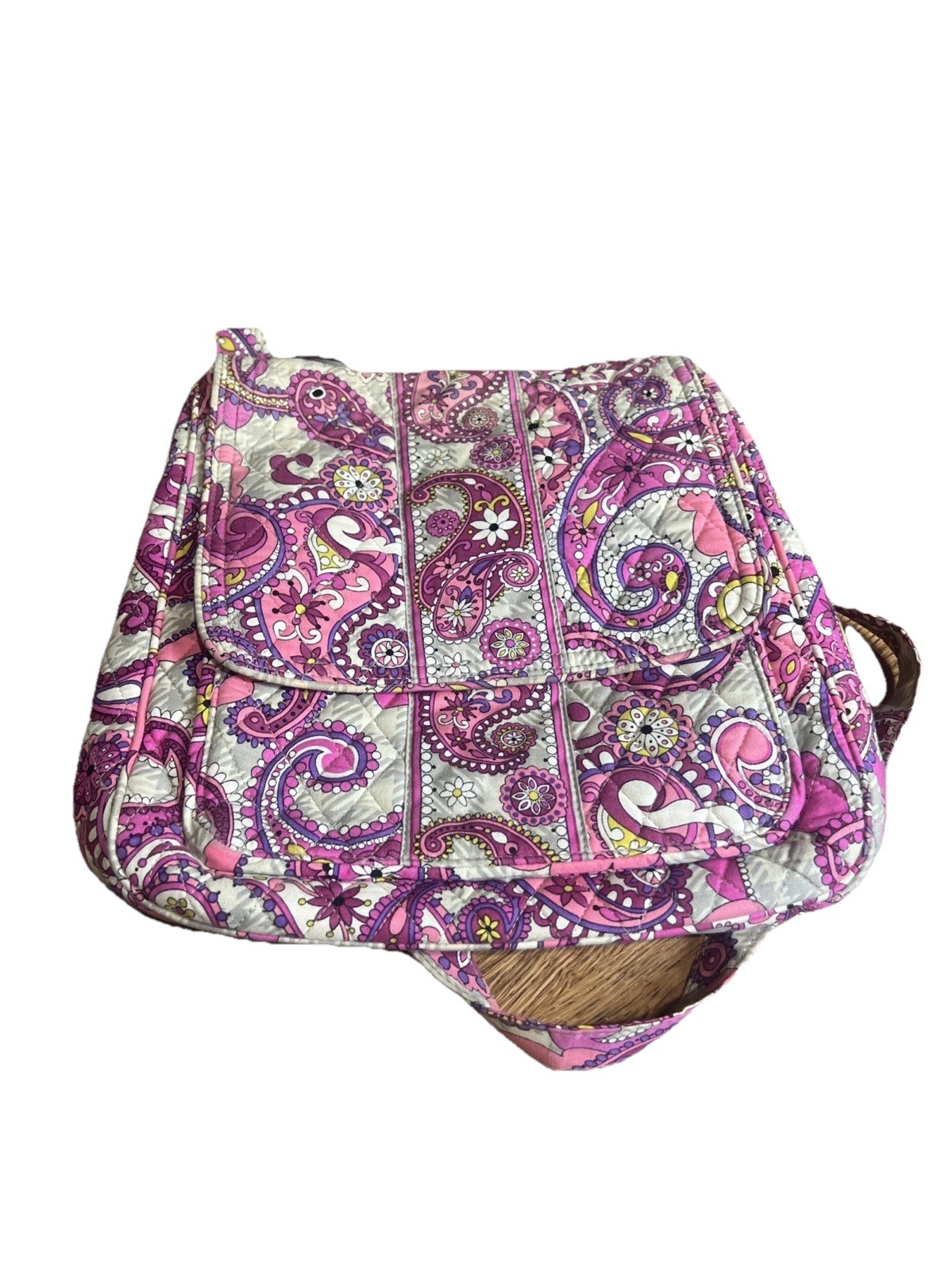 Vera bradley (2012) Mailbag Retired Plaid Meets Paisley Pattern Crossbody Y2K