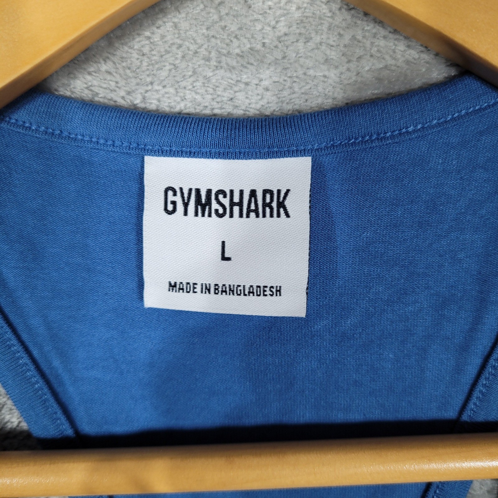 Gymshark Tank Top Mens Large Blue Stringer Racerback Graphic Logo Cotton Blend