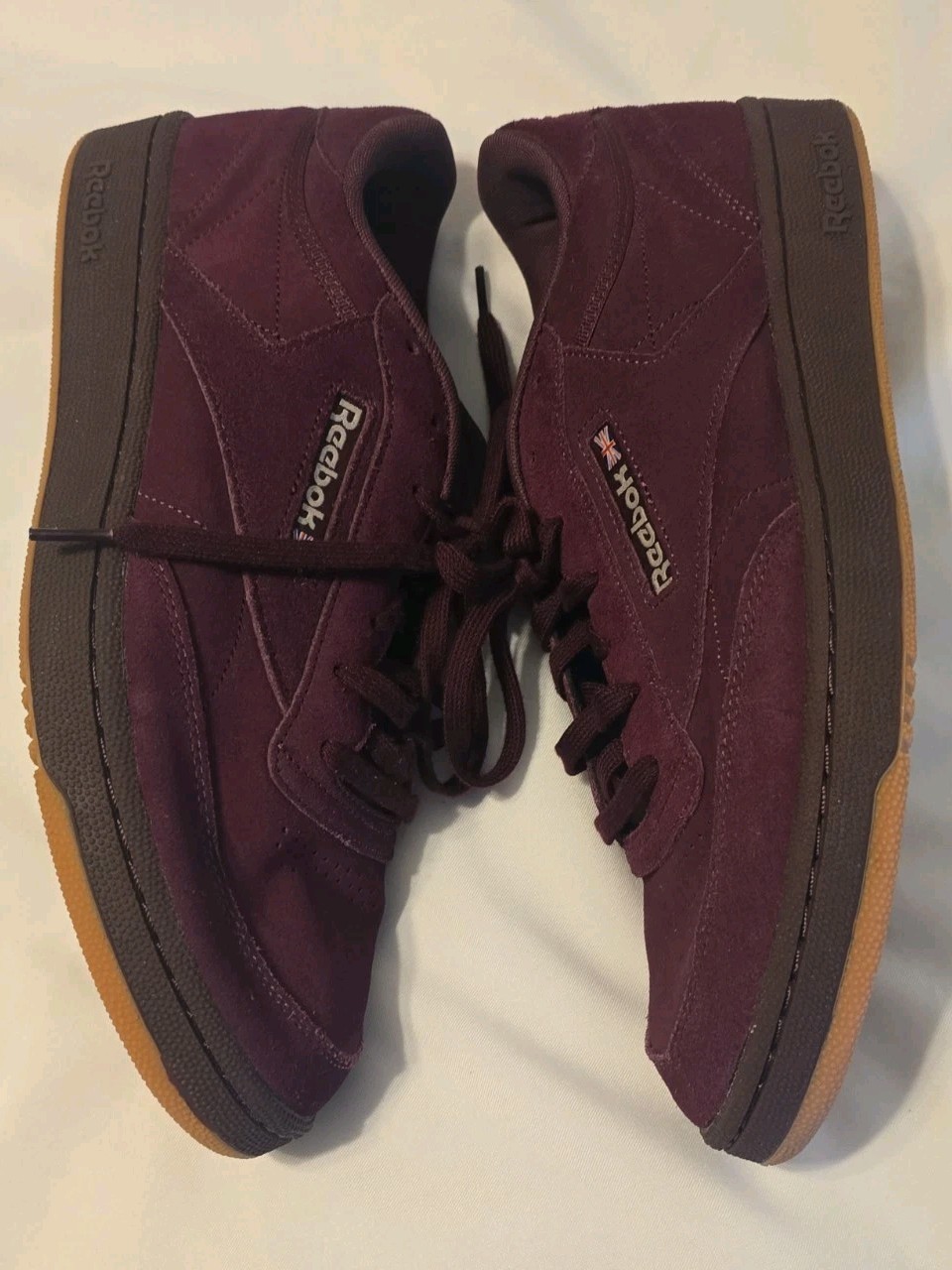 Reebok Club C 85 Maroon Suede Gum Sole Men’s Size 13 G57635 Retro Classic