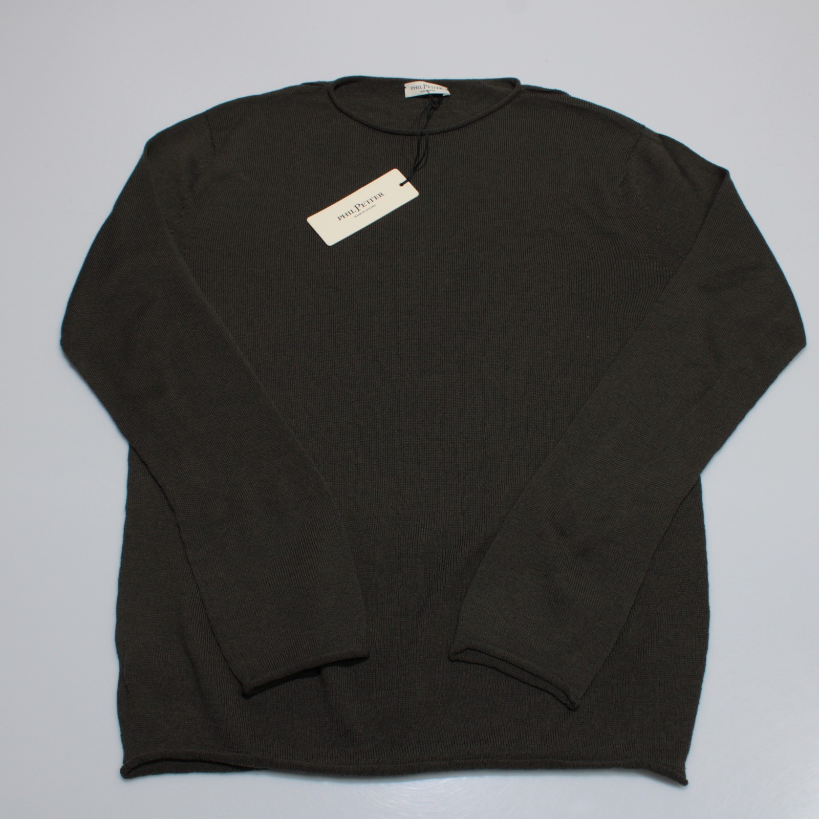 Phil Petter NWT Roll Neck Scoop Sweater Size M in Green 100% Merino Wool