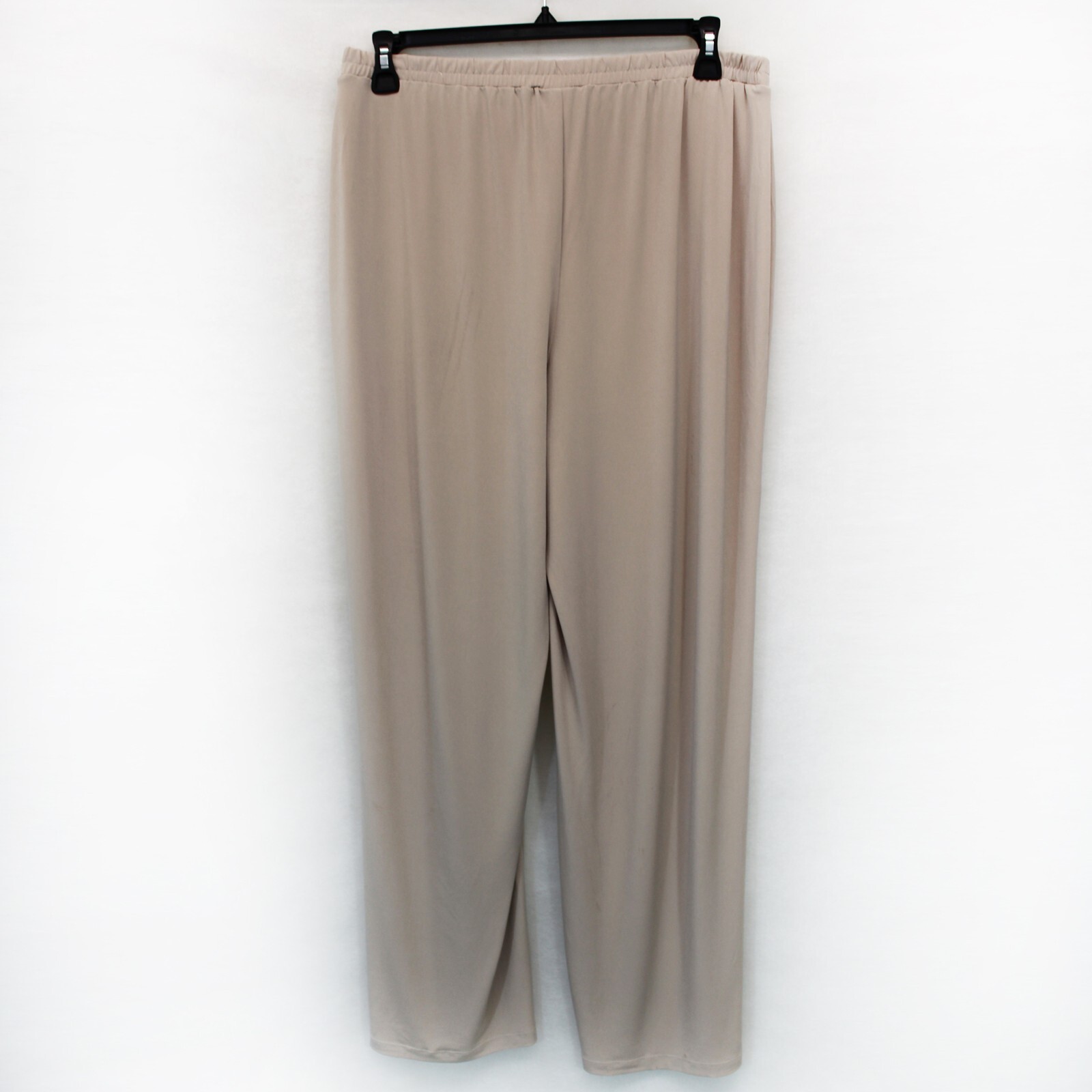 Catherines Plus Beige Wide Leg Elastic Waistband Relax Pants 24W