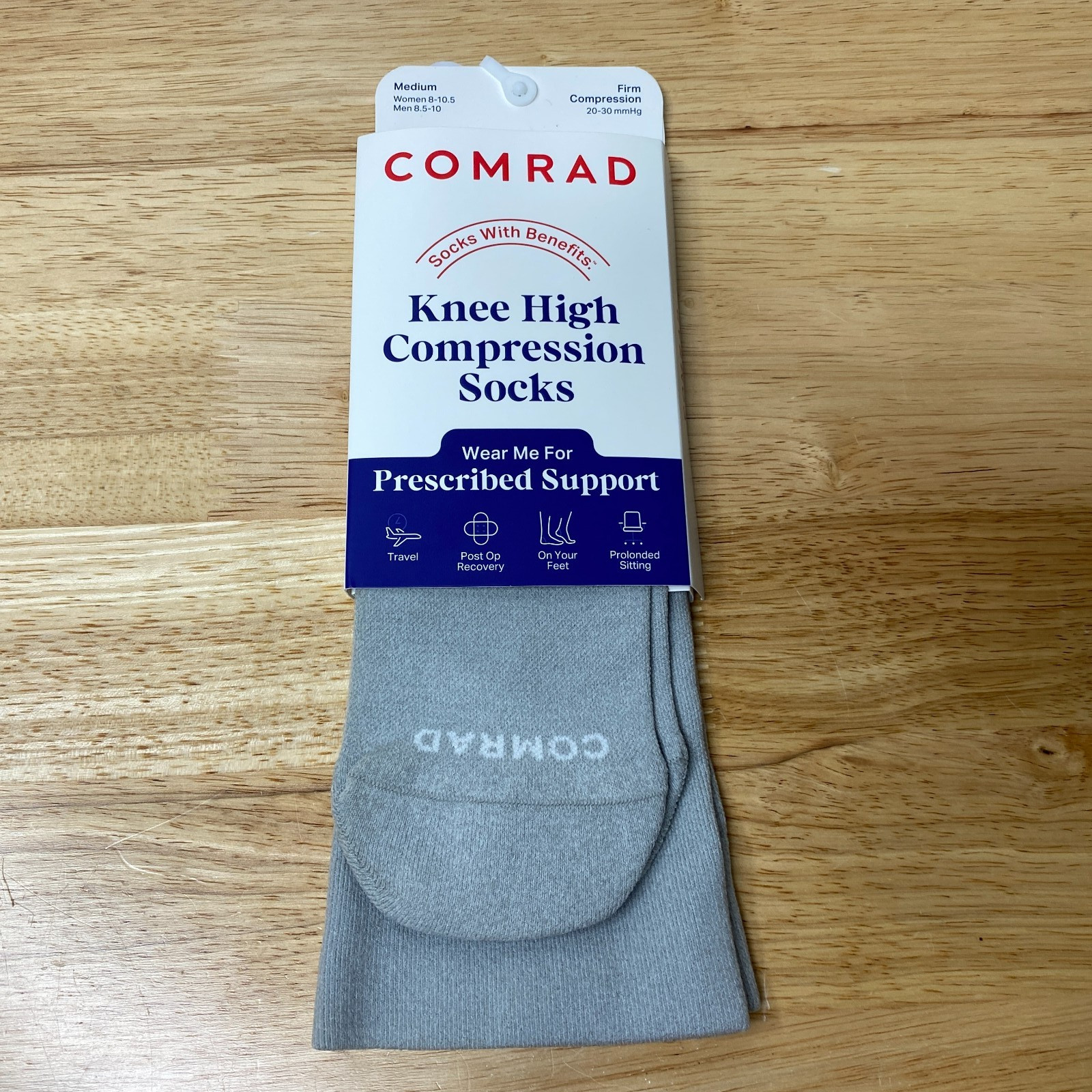 Comrad Unisex Knee High 15-20 mmHg Compression Socks Medium W8-10.5 M 8.5-10 NWT