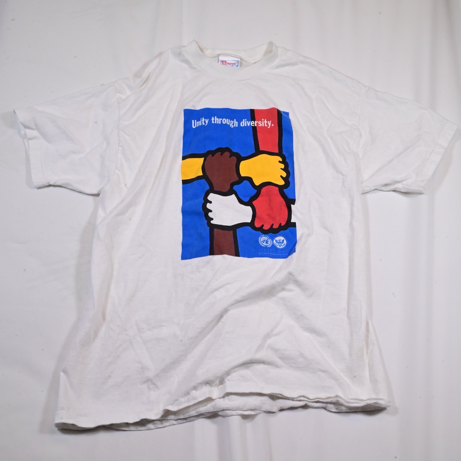 Vintage UN Single Stitch “Unity Through Diversity” T Shirt Beefy Hanes XL