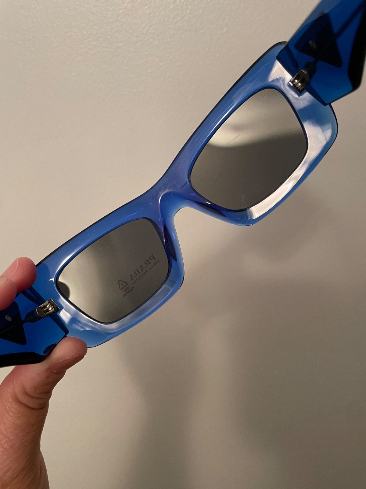 prada sunglasses, womens, blue