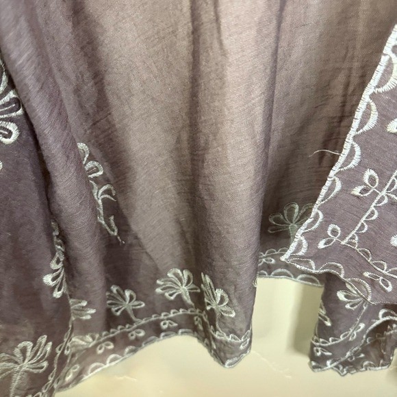 Natural Life Floral Embroidered Kimono One Size Taupe Boho Womens Flowy