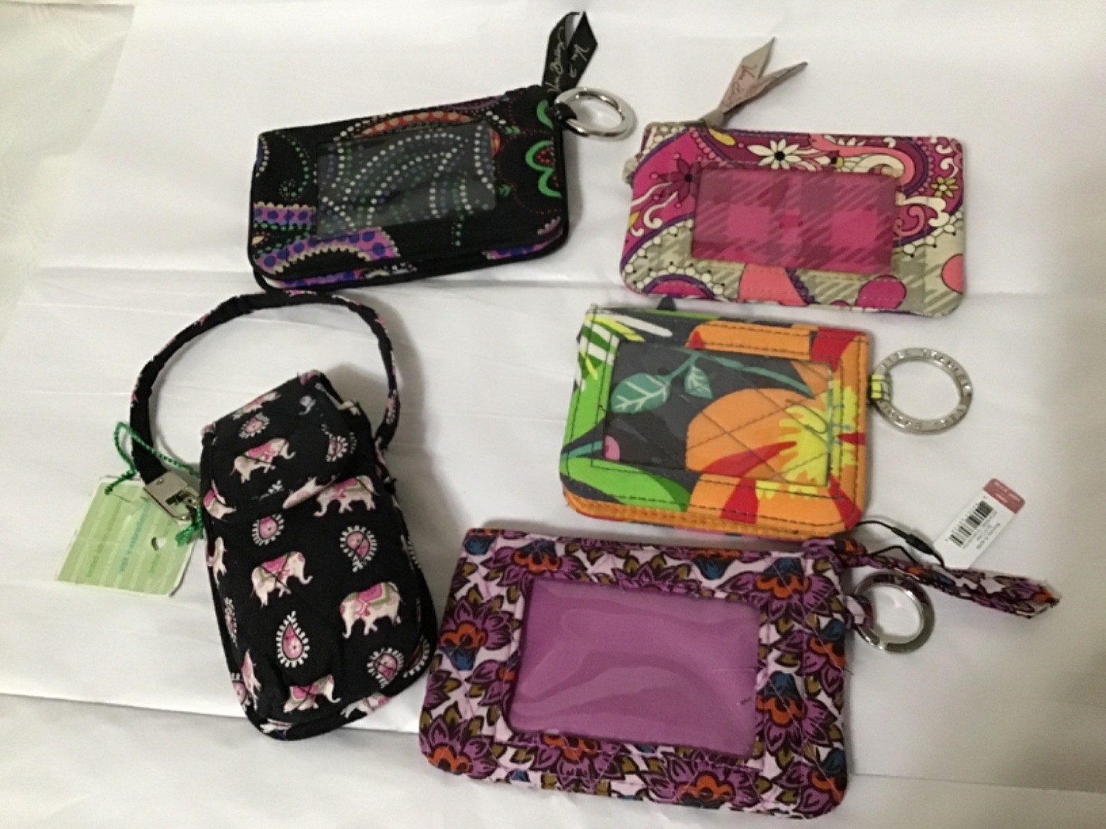 Vera bradley multi colored ID coin wallet & cell phone case wristlet , lot of 5