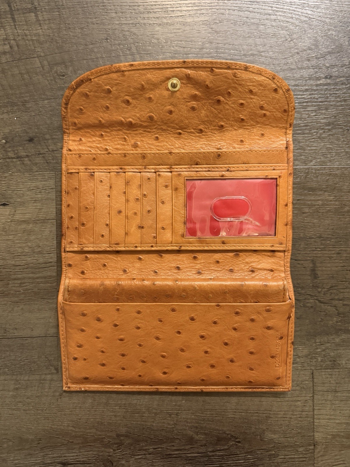 Embossed Ostrich Pattern Dooney & Bourke Wallet