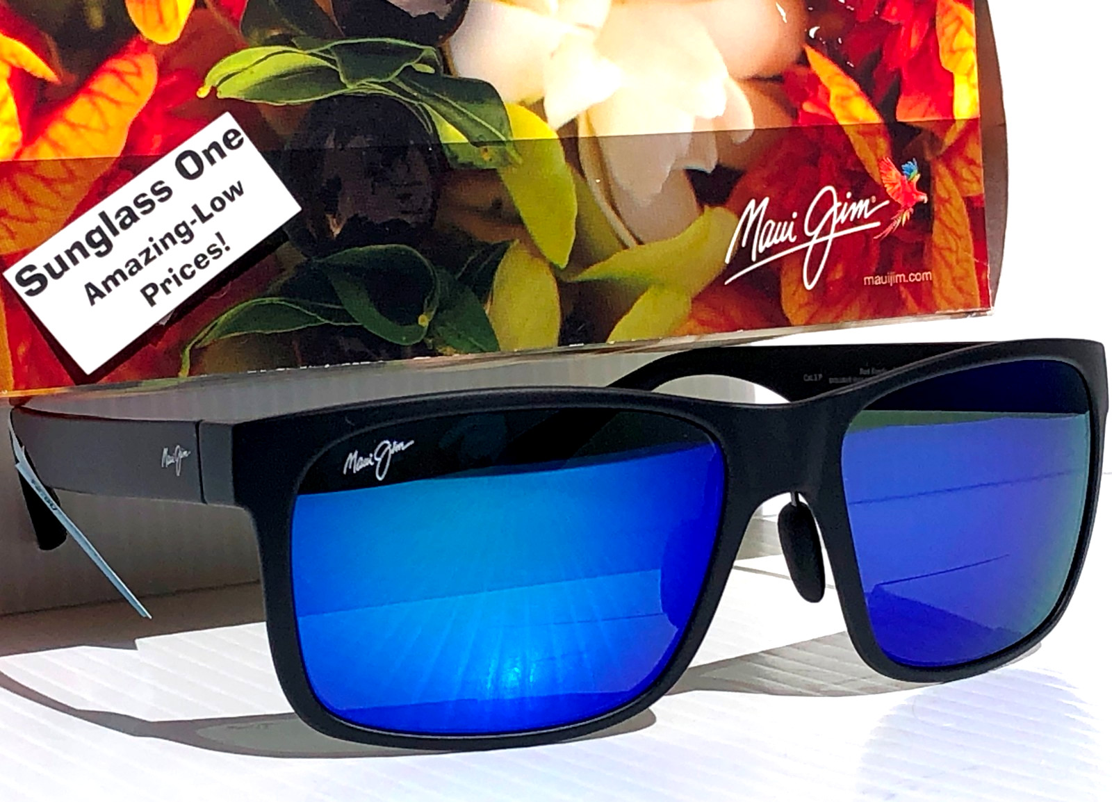 Maui Jim RED SANDS Matte Black POLARIZED Blue READERS +2.5 Sunglass B432-2M25
