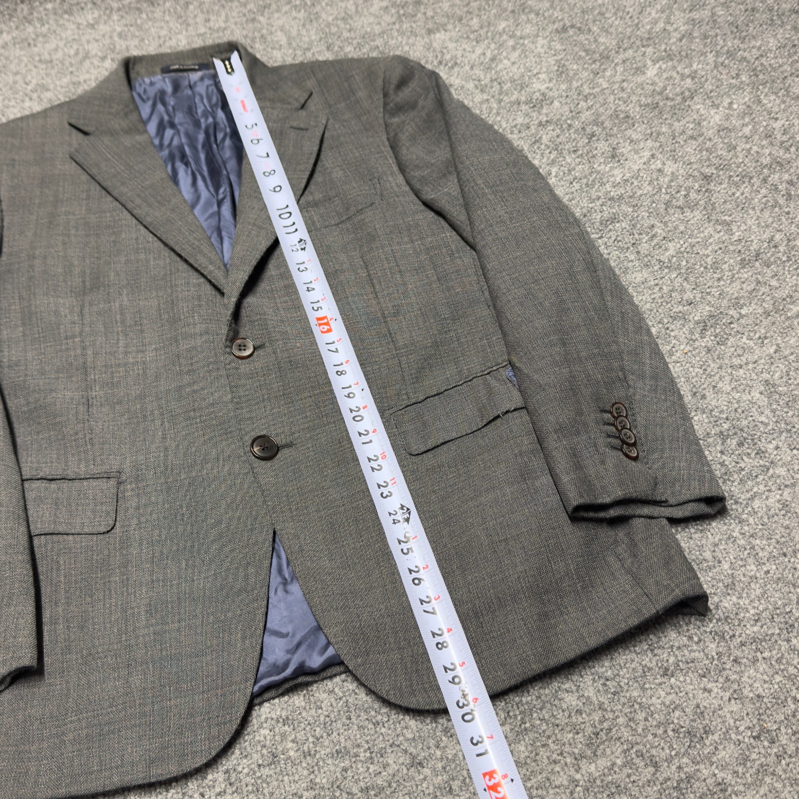 Suitsupply Reda 110 Wool Blazer Notch Men 42S Gray Napoli Hopsack Nailhead