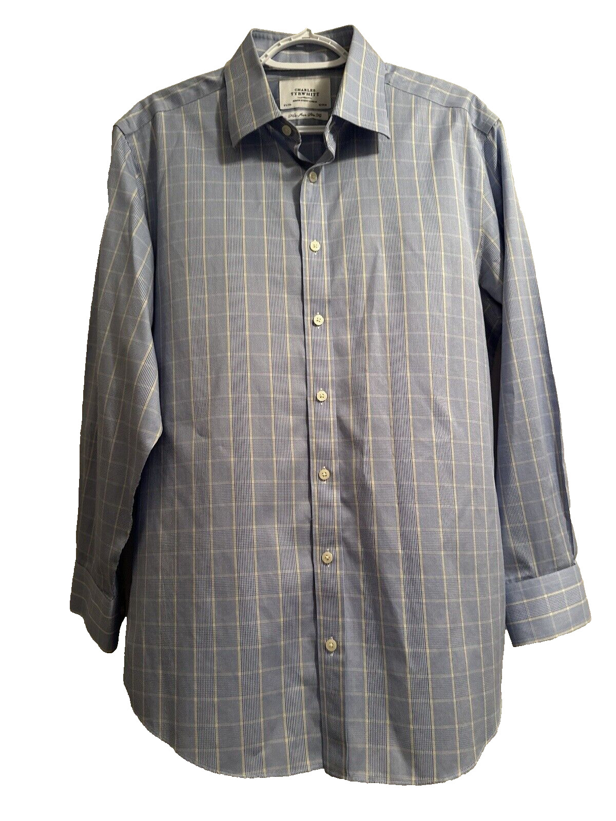 Charles Tyrwhitt Dress Shirt Mens 16 1/2 / 33 Blue Stripes Cotton Barrel Cuff