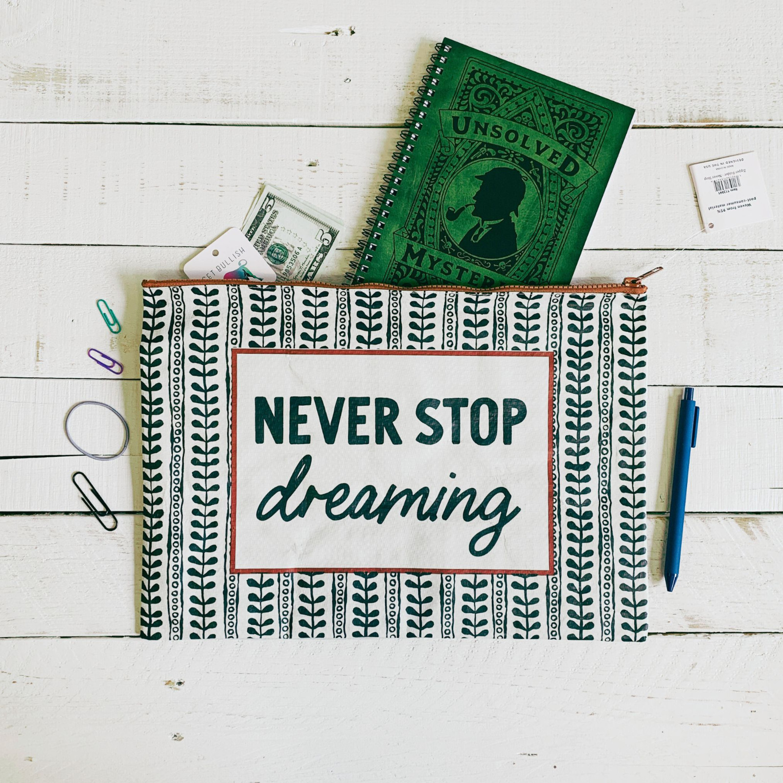 BlueQ and Primitives by Kathy Funny Jumbo Pouch | Perfect for magazines, papers