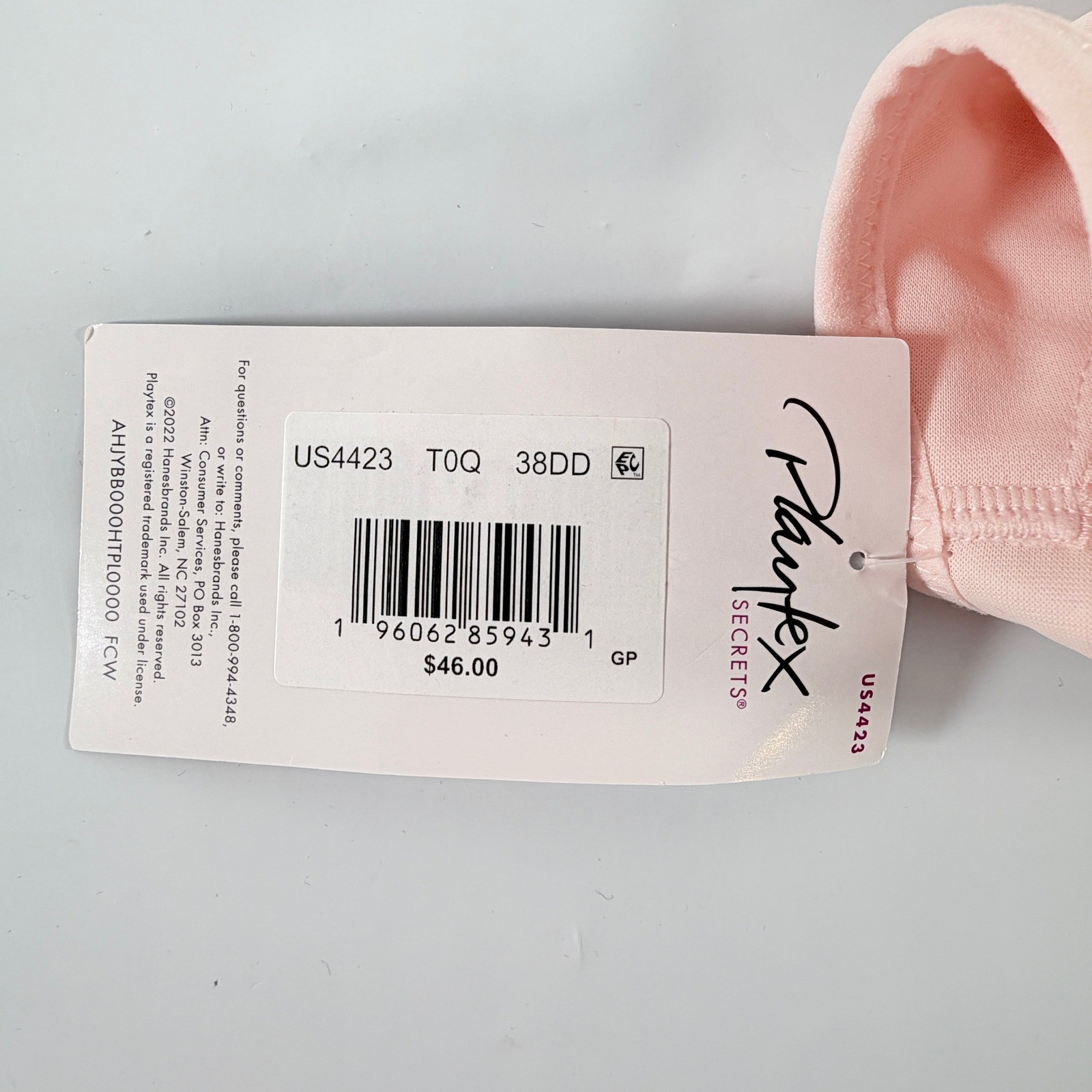 Playtex Secrets Front Close Underwire Bra Size 38DD Pink No Poke Dreamwire NWT