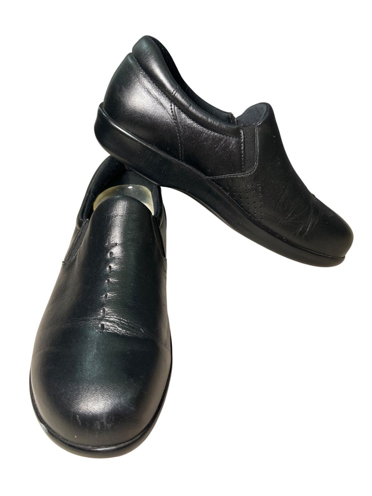 SAS Black Slip-On Leather Comfort Shoes Women’s 7.5 Wide With Tripad Technology