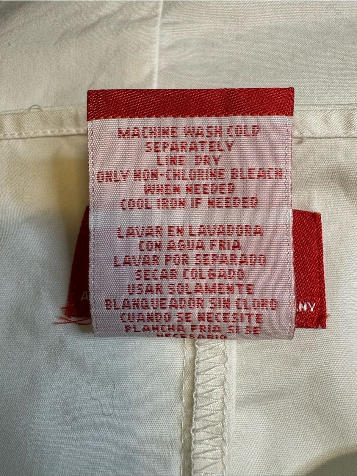 Oscar de la Renta White Sleeveless Ruffle-Front Sleeveless Blouse with Gold Trim