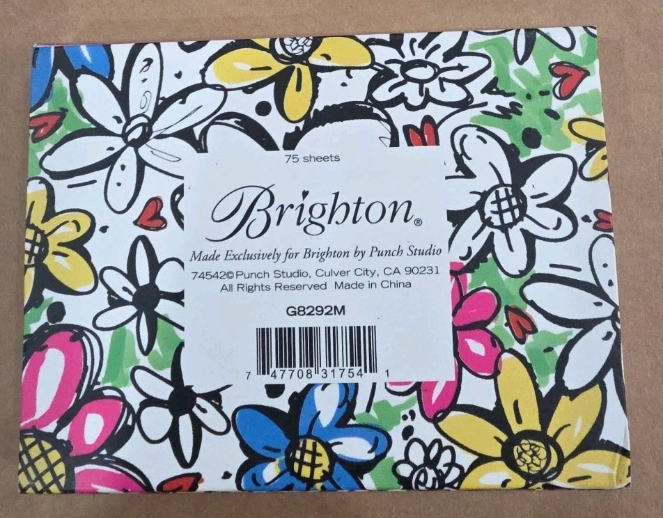 Brighton Logo Pocket Notebook Notes Magnetic Latch Hearts Flowers Love Cute