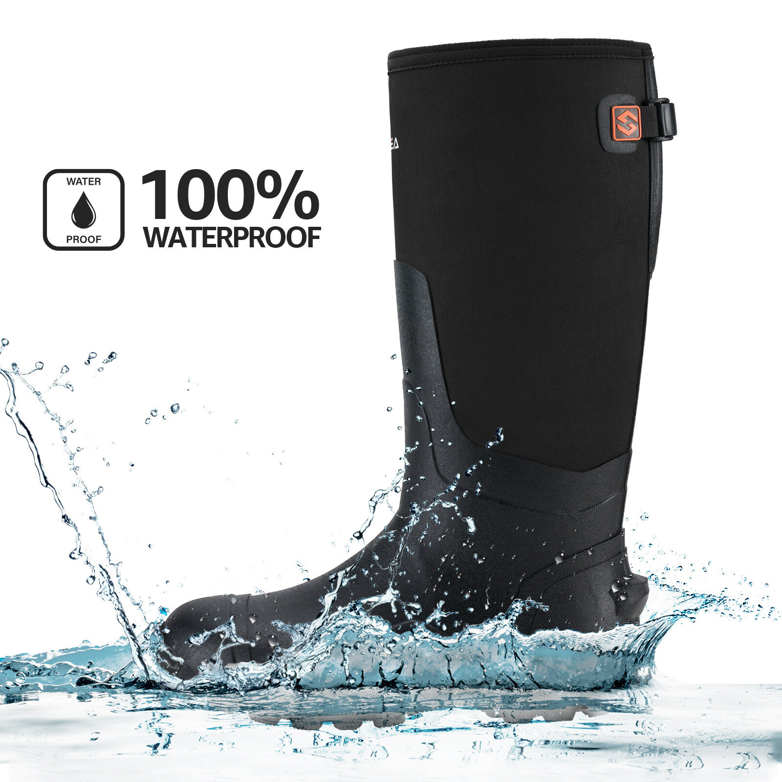 HISEA Men Adjustable Rain Boots Fishing Hunting Mud Dirt Farm Work Safety Shoes