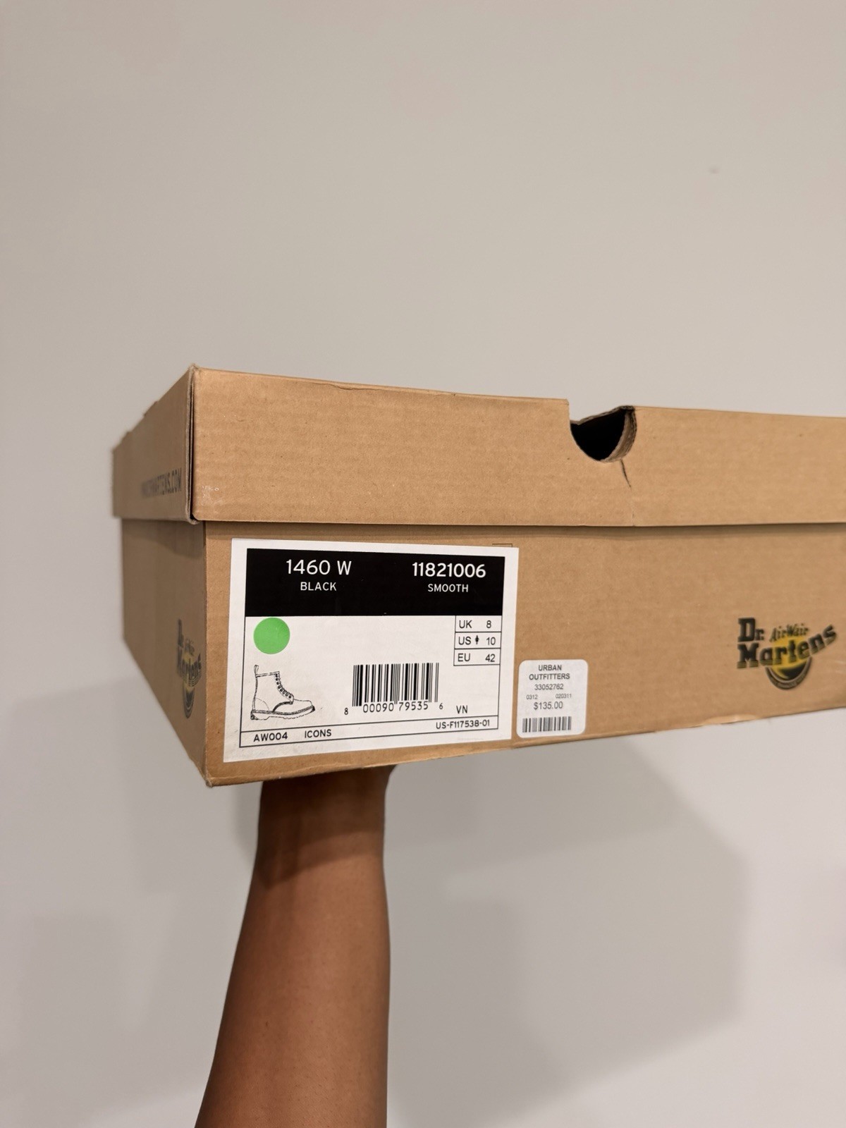 Dr. Martens 1460 Women’s Original Smooth Leather Lace Up Boots – Black, Size 10