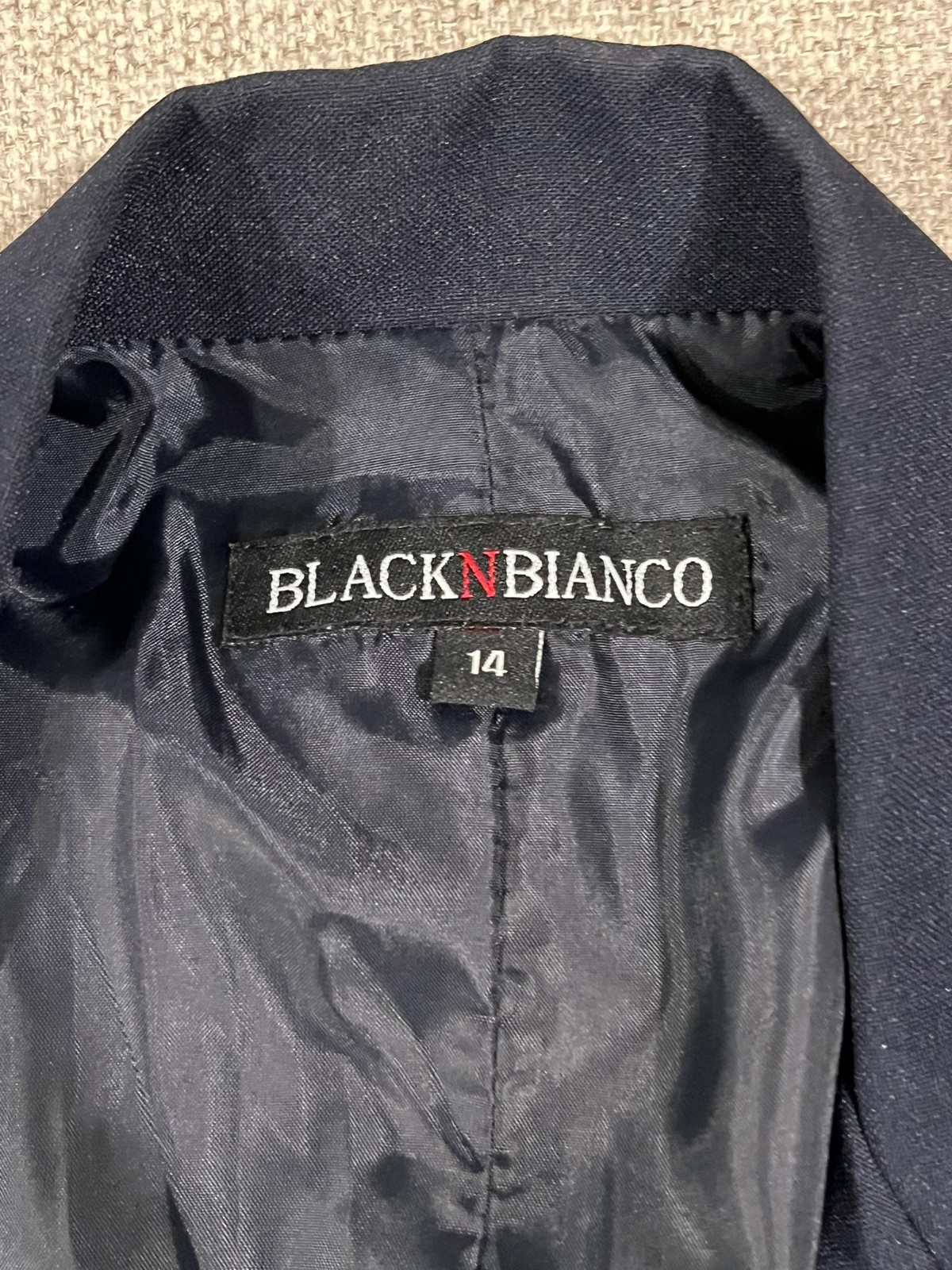 Black and Bianco Suit Jacket and Vest – Dark Navy, Size 14H