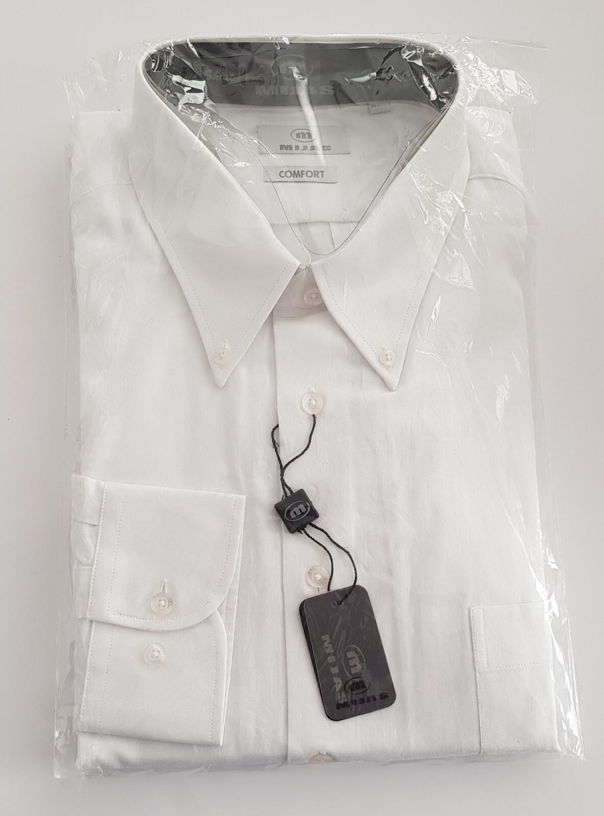 Original Mijas men’s business shirt button-down long sleeve white comfort size 46
