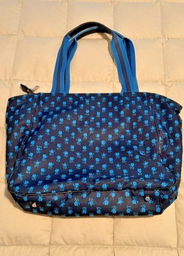 COACH Court Tote Bag with Badland Floral Print Midnight- blue/black