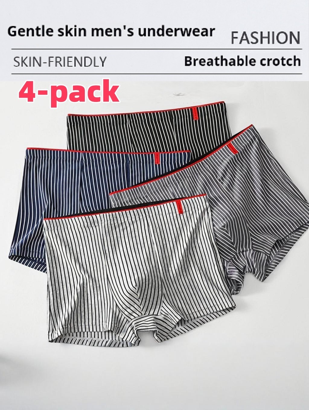 4 Pack Men s Trunks Breathable Underwear Soft Comfortable Boxer Briefs