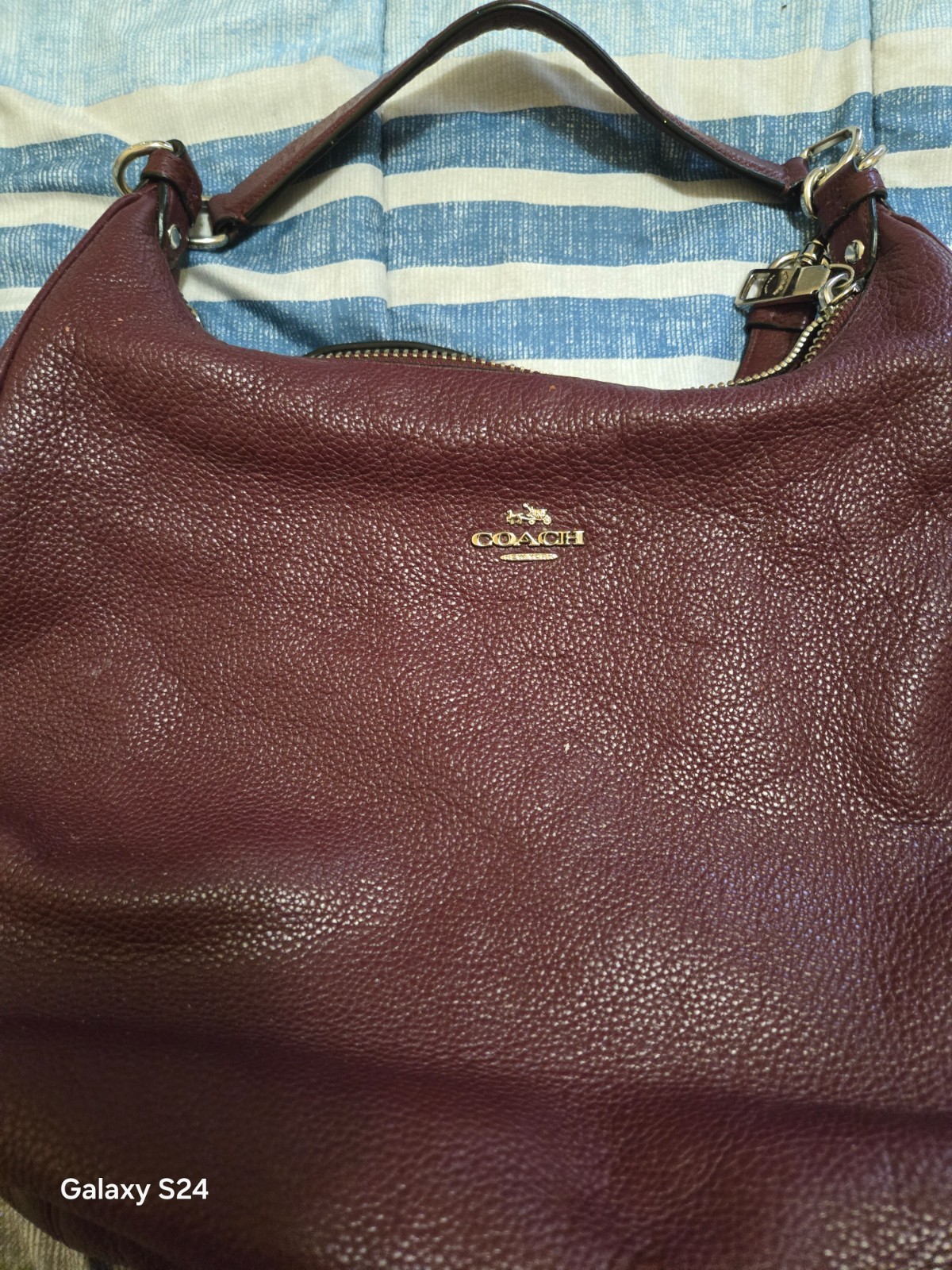Vintage COACH Mini Ergo Crescent Shoulder Bag 9027 Burgundy Leather