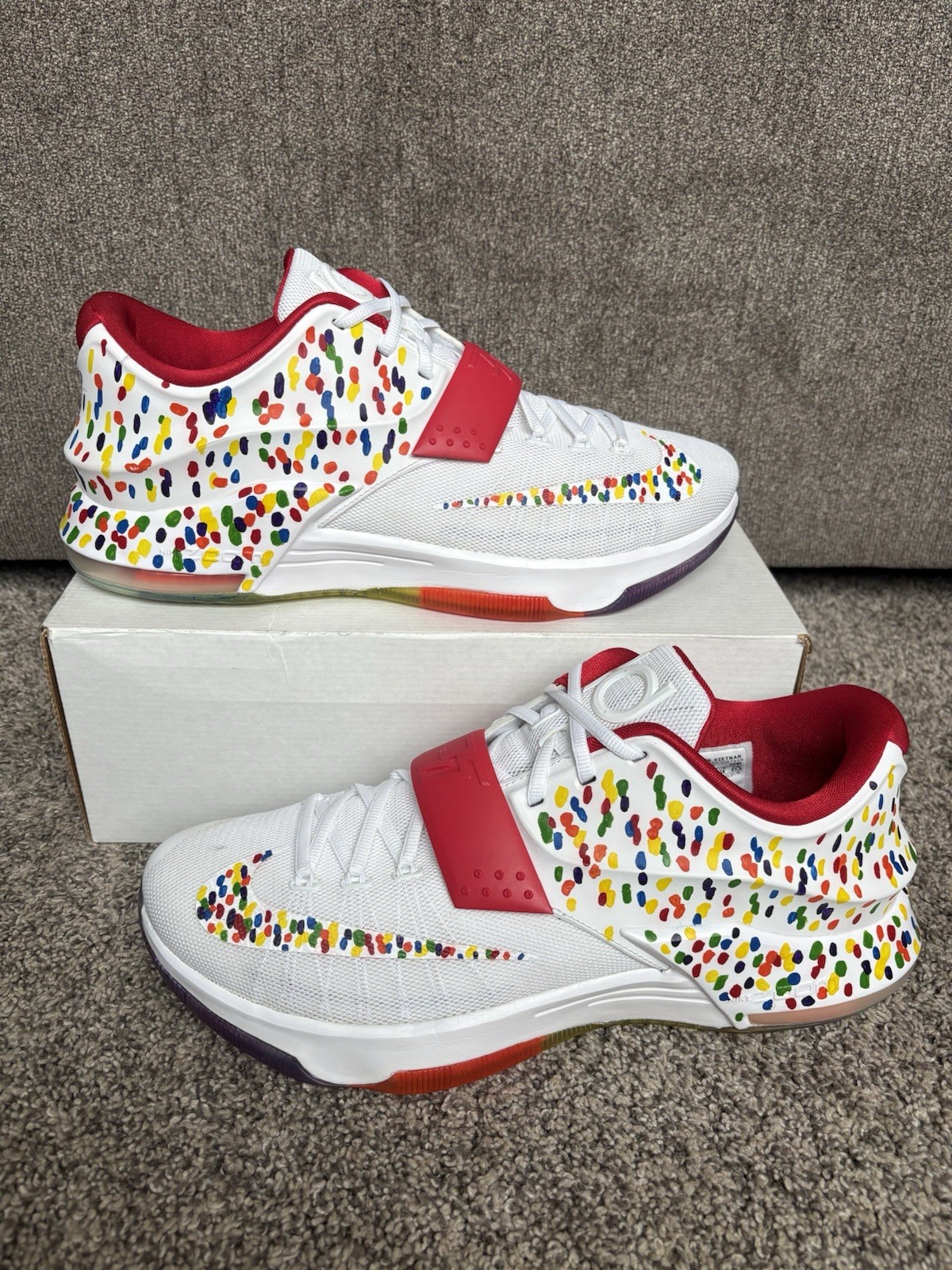 NIKE KD 7 NIKE ID CONFETTI CUSTOM SIZE 13.5 MENS