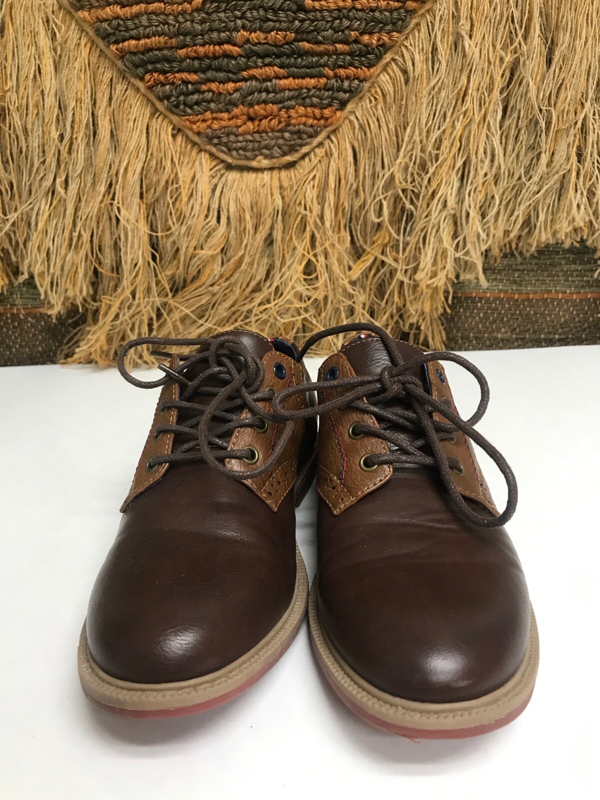Tommy Hilfiger Michael Stallion Saddle Oxford Boy’s Shoes size 4 dark brown