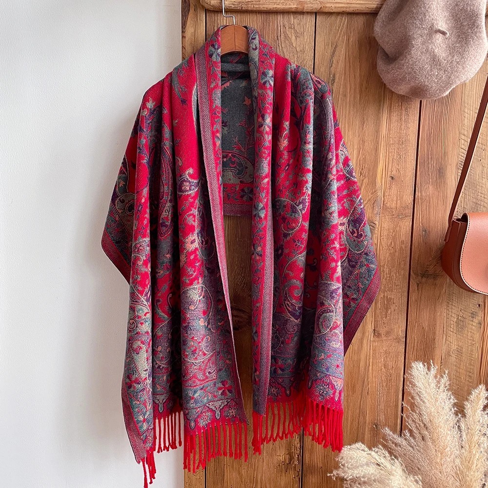 Thick Pashmina Cashmere Shawl Tassel Blanket Wrap Winter Scarf Poncho