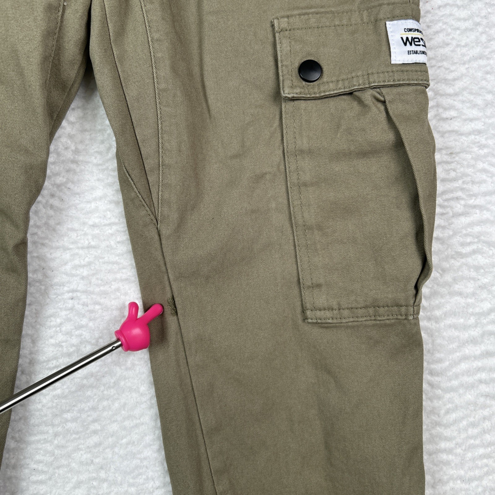 WESC Slim Utility Jogger Pants Cargo Olive Green Unisex Men’s S / Women’s M