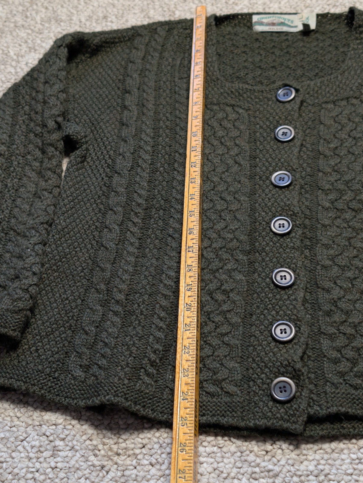 Aran Craft Cable Knit Women’s Cardigan Wool LARGE