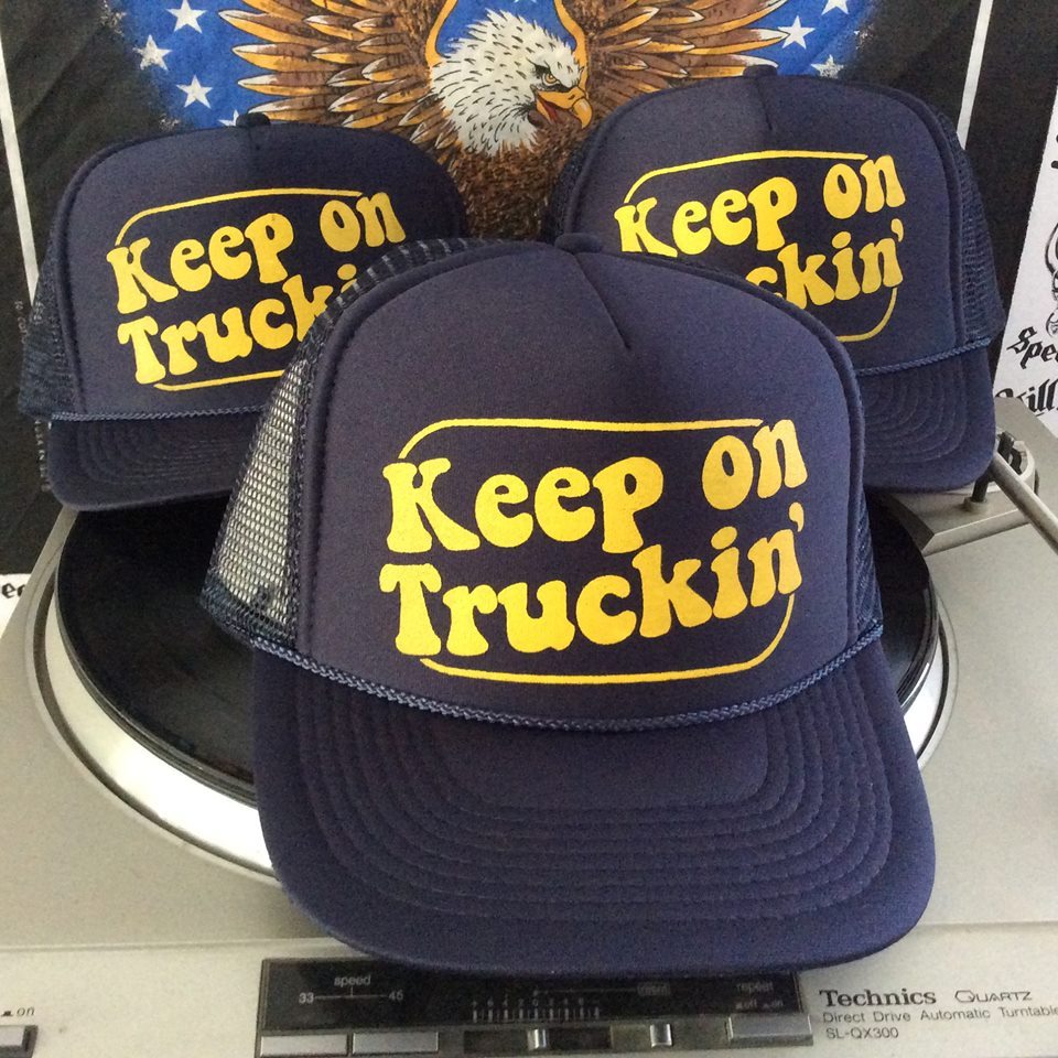 KEEP ON TRUCKIN’ vanner party chopper 70s vtg trucker hat crumb lowbrow rat fink