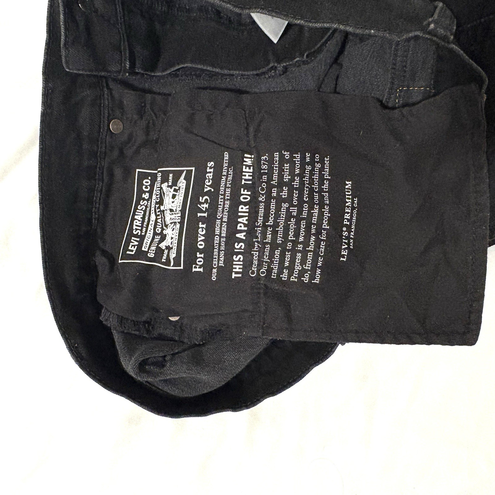 Levis 514 Straight Fit Jeans Mens 32×30 Black Dark Wash Denim Pants Red Tab