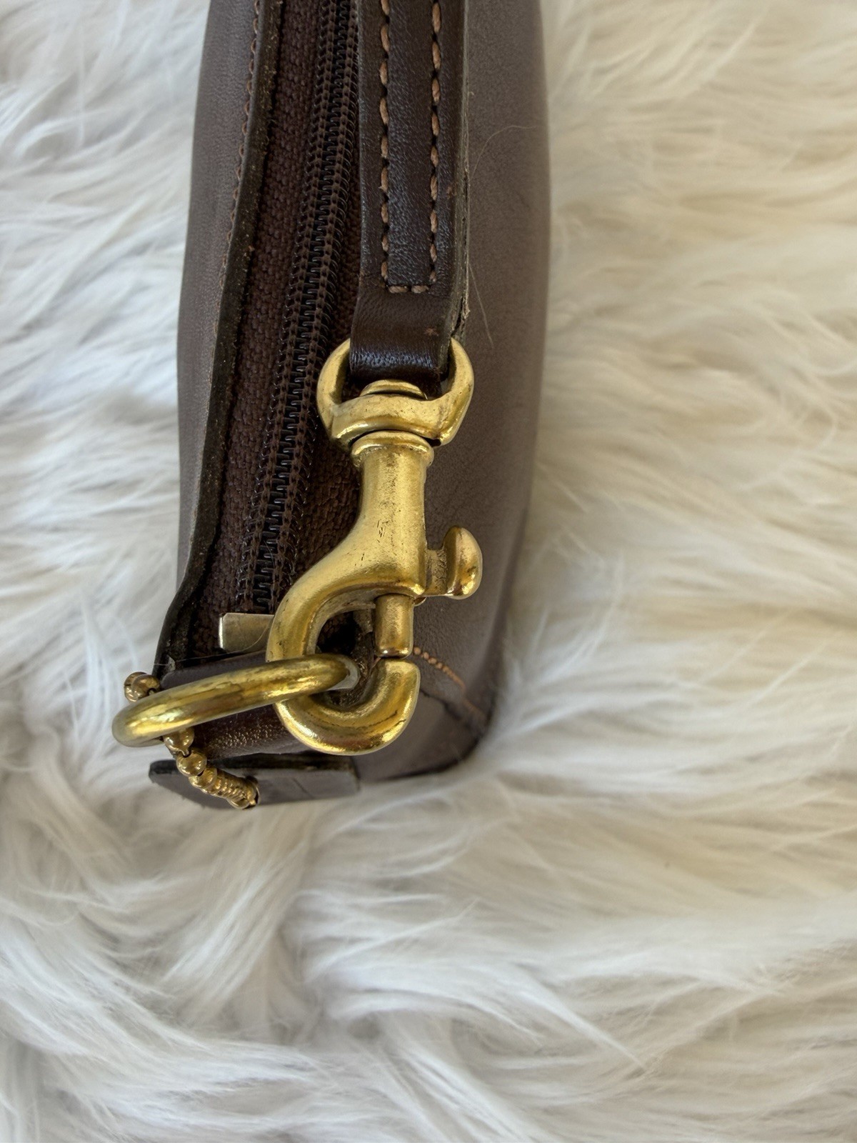 Vintage Coach Bleecker Demi Zip 9311 Brown Leather Shoulder Bag USA Y2K