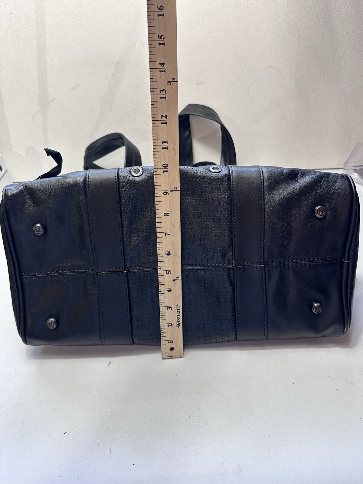 Lululemon Om For All Large Gym Travel Weekender Shoulder Bag Black Faux Leather