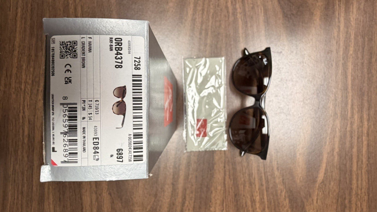Ray-Ban RB4378 Polished Havana / Gradient Brown – RB4378 710/13 54-16-145