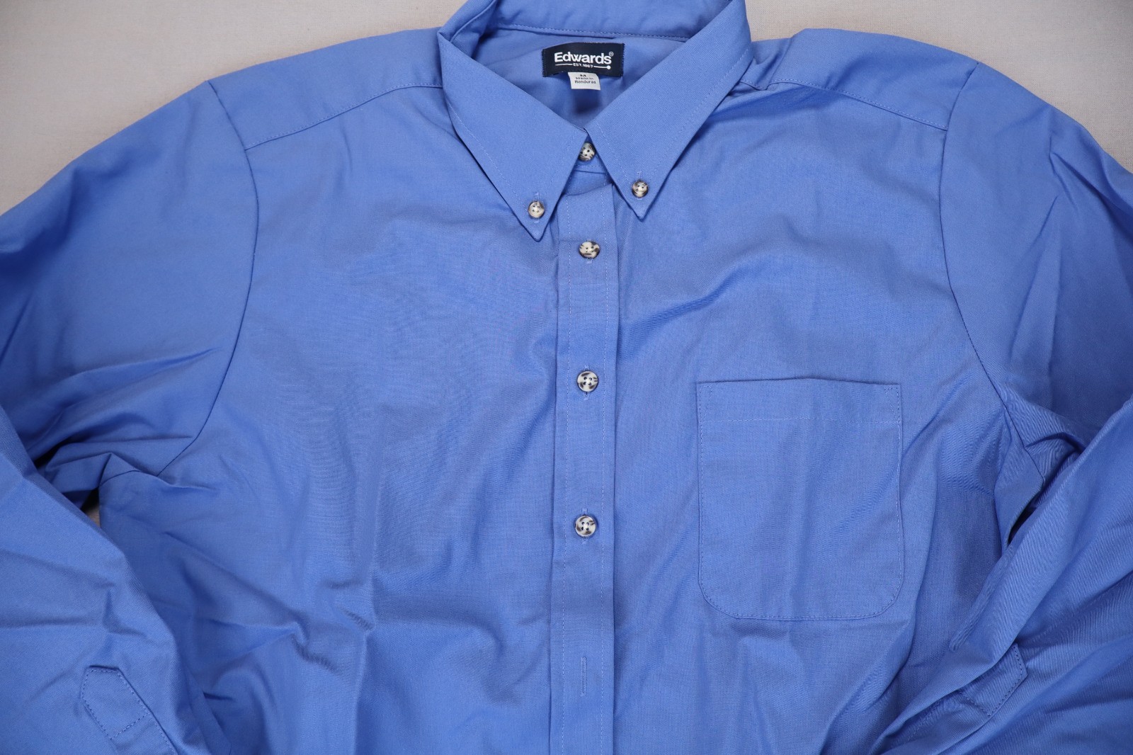 NEW Edwards 5280 Button Down Shirt Men’s French Blue Long Sleeve Poplin Size M