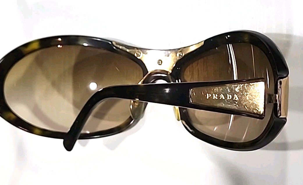 Prada Spr10G Tortoise Brown Wrap Sunglasses 67-16 115mm Italy