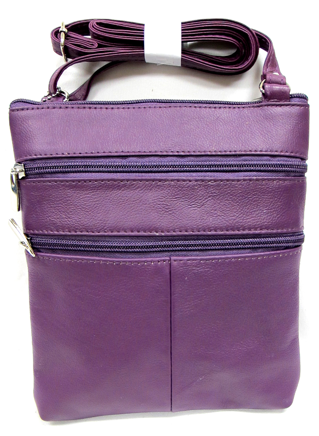 5 Zipper Pocket Genuine Leather Every Day Purse Shoulder Cross Body Slim 7 Color