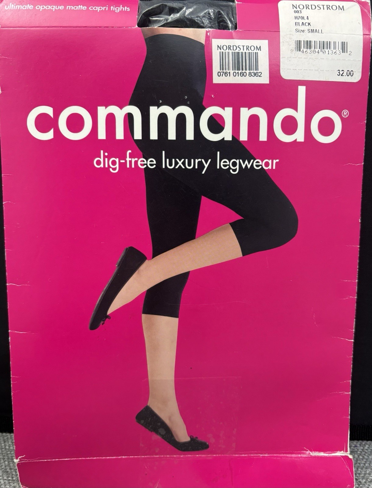 Commando Ultimate Opaque Matte Capri Tights Black H70L4 Size Small Dig-Free NIP