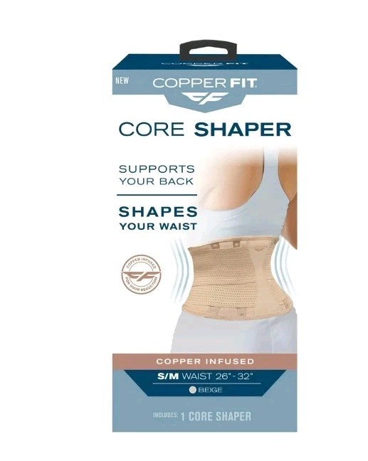 Copper Fit Core Shaper Back Support Size S/M 26”to 34″ Beige 5322
