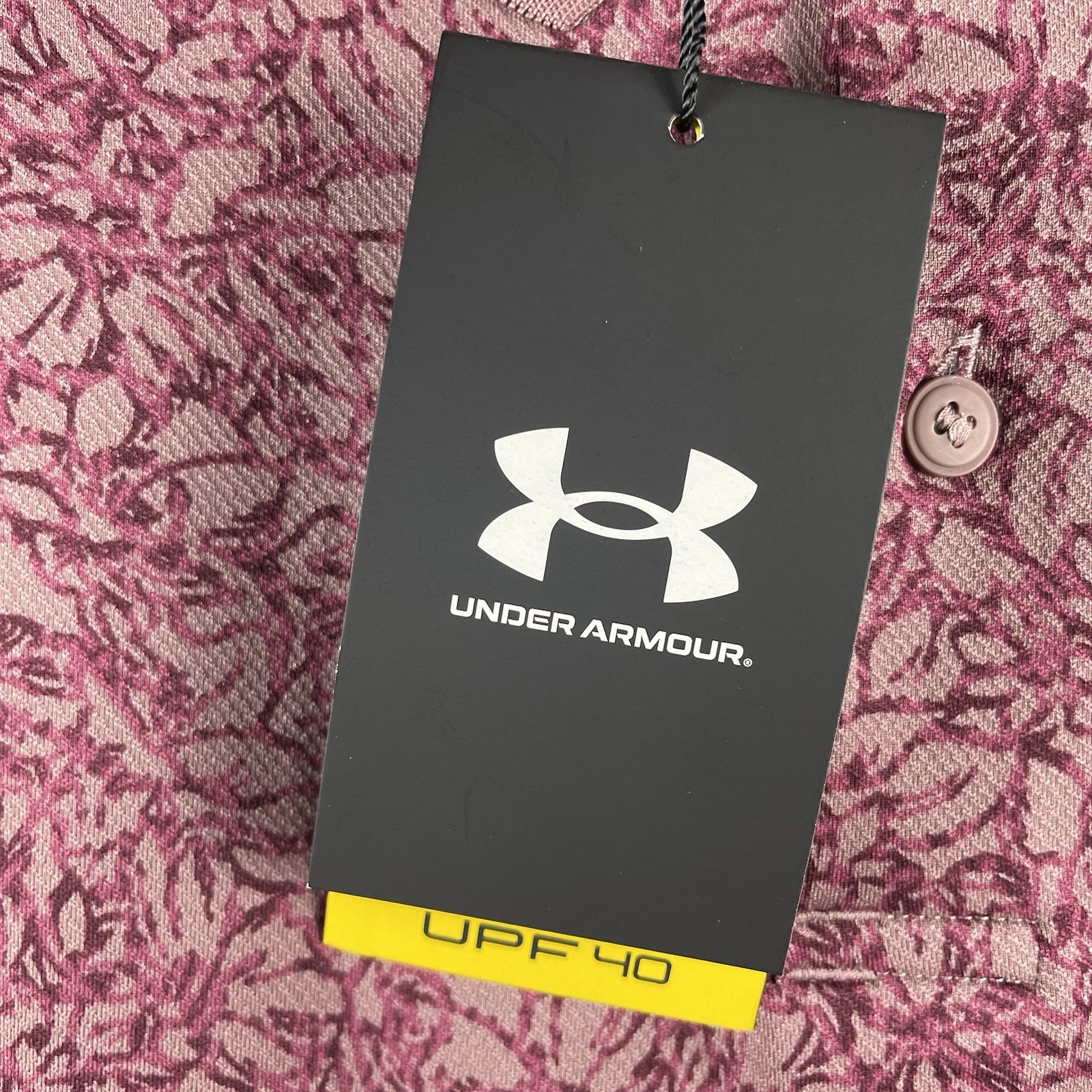 Under Armour Mens Matchplay Printed Polo Red Maroon Floral Golf Shirt 2XL