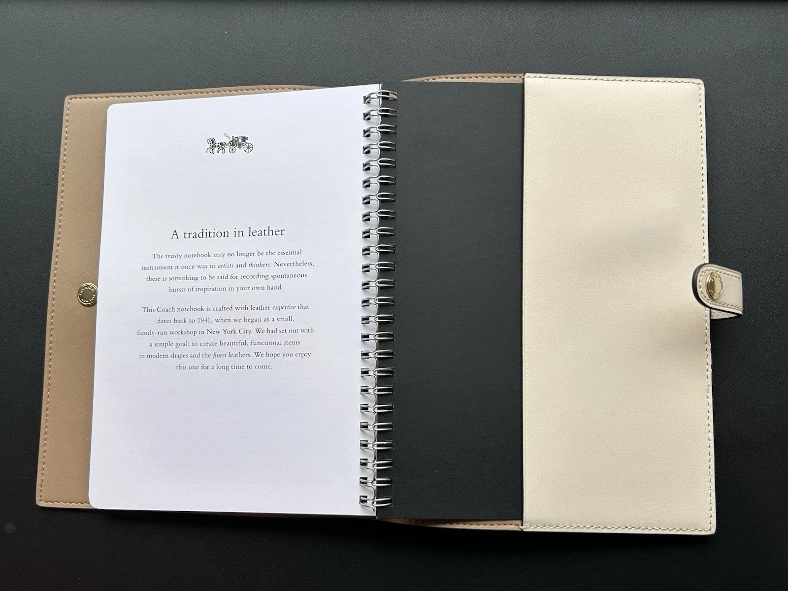 Coach Notebook – CZ198 White Chalk Signature Canvas/Smooth leather