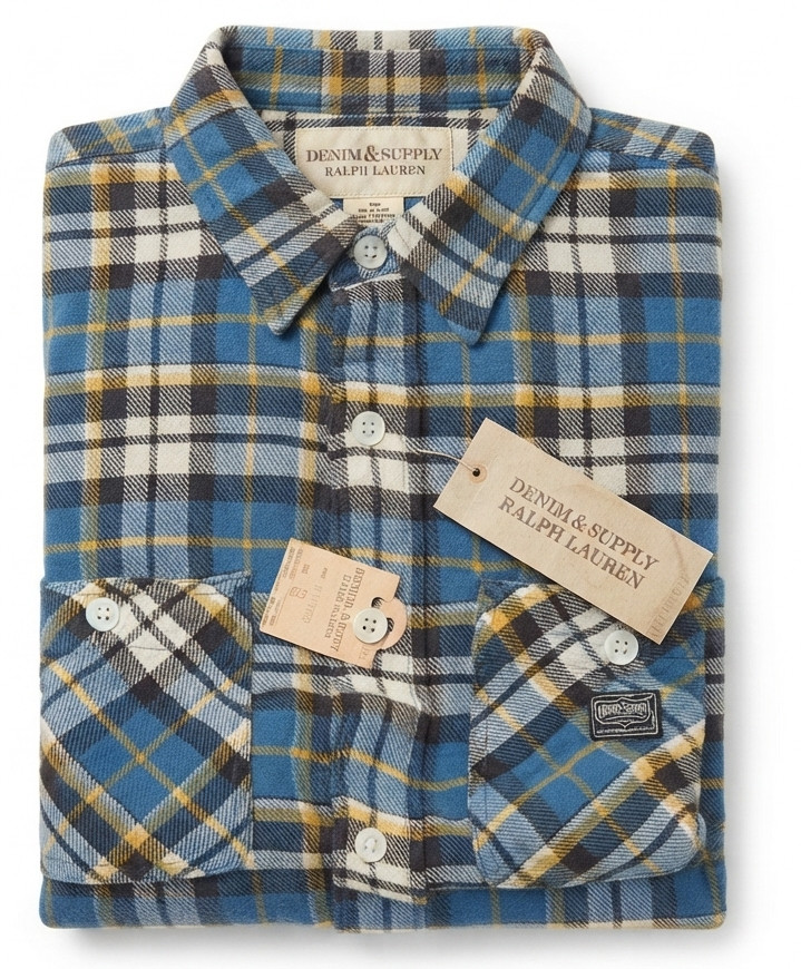 Lot of 7 Polo Ralph Lauren Denim & Supply Plaid Flannel Button Down Shirt NWT S