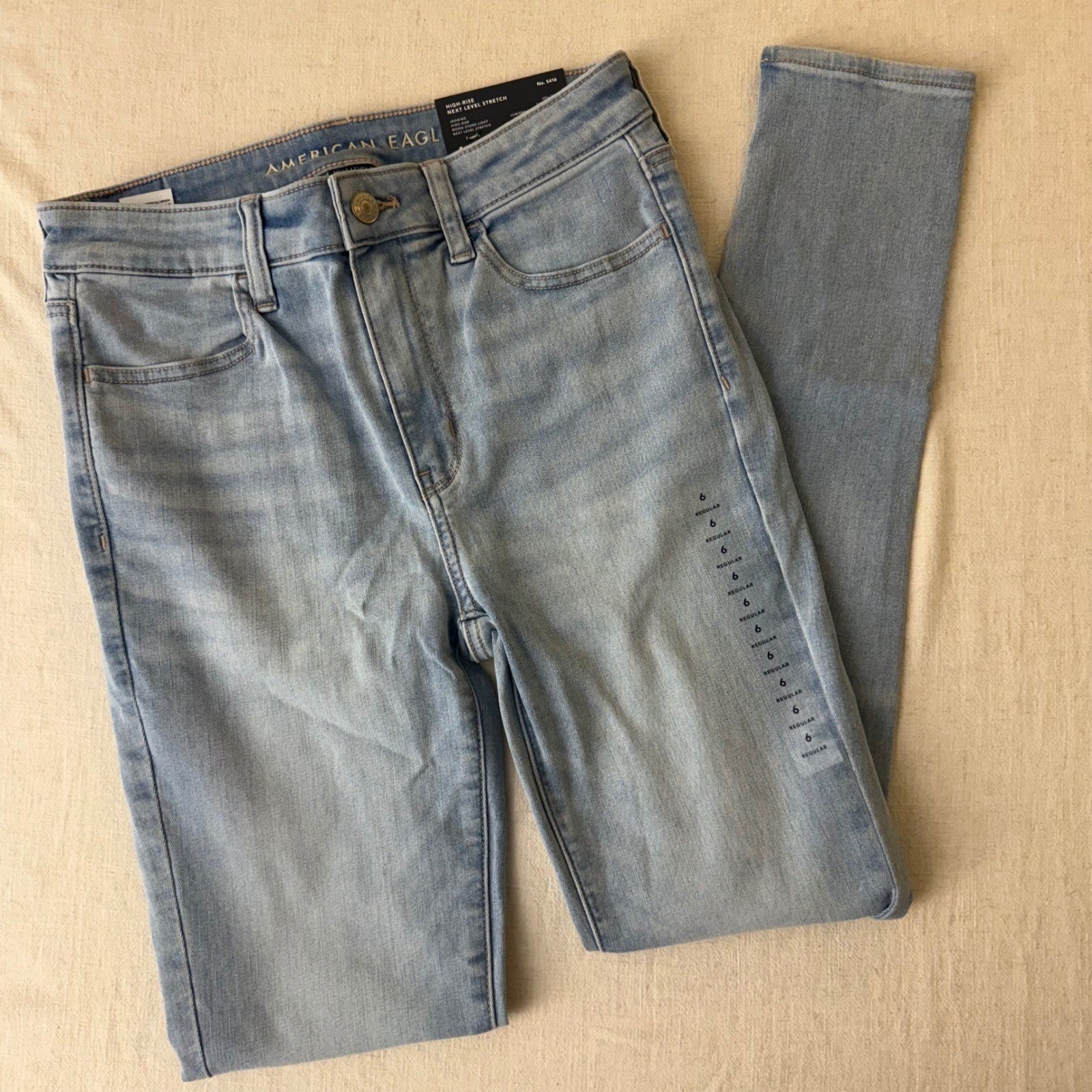 American Eagle Next Level Stretch High Rise Jegging moon stone Light 6 Reg nwt