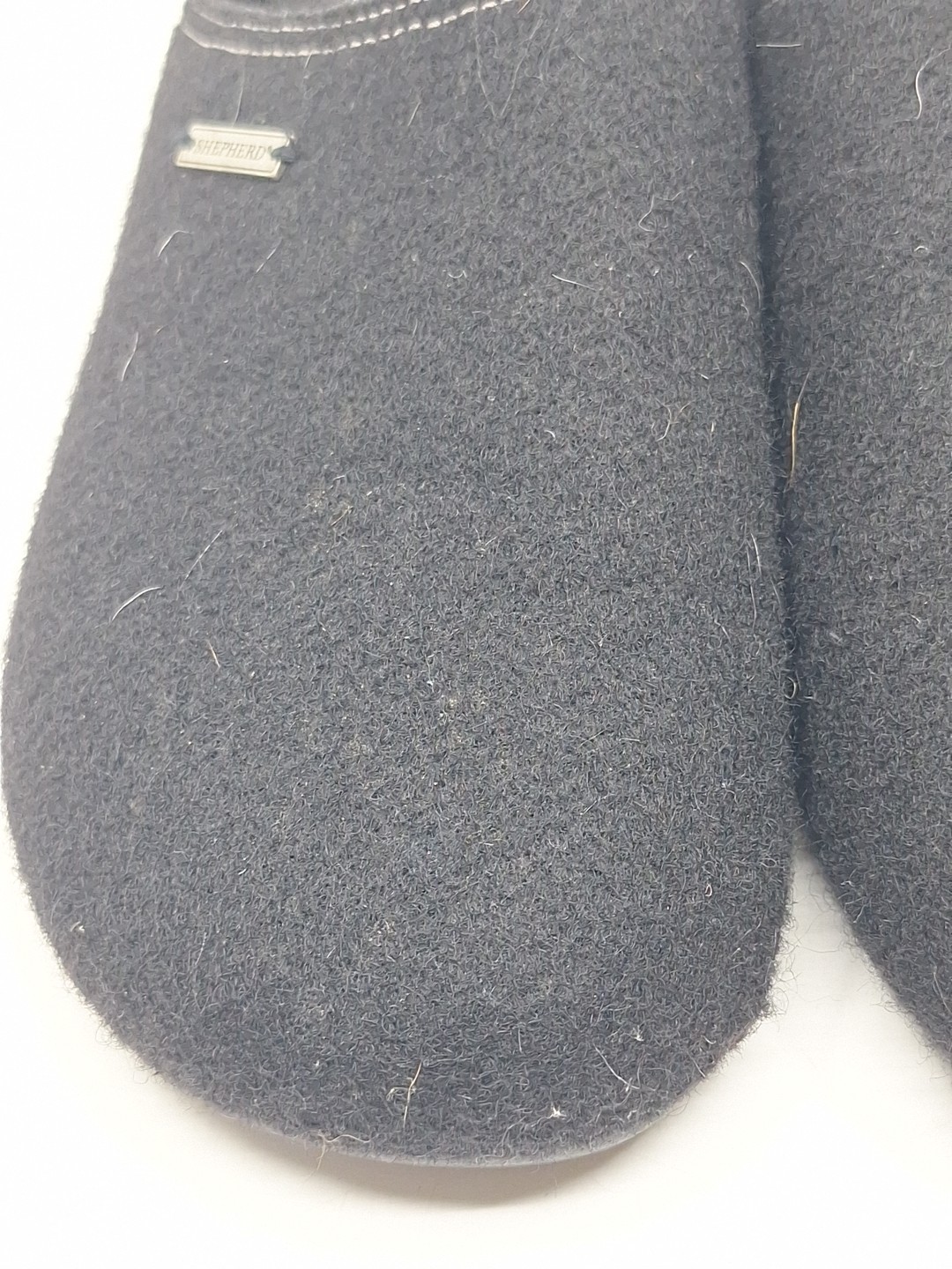 Shepherd Rubber Sole Wool House Shoes Slippers Black Size 43 Made In Spain