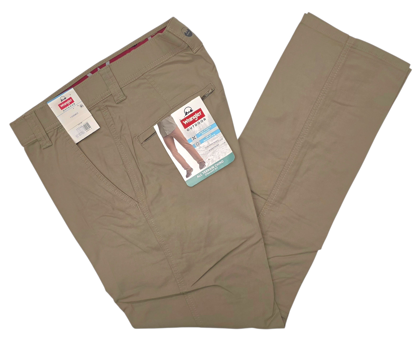 Wrangler #11963 NEW Men’s UPF 30 Straight Fit Stretch All Terrain Chino Pants