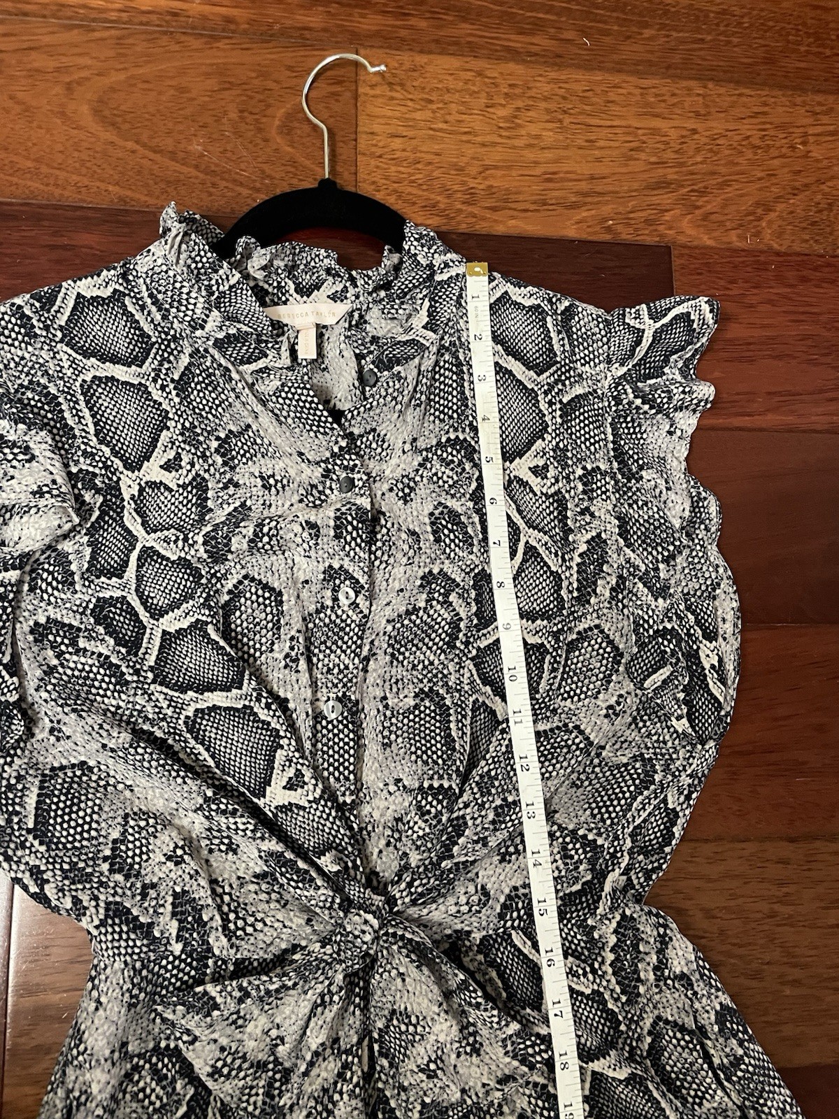 REBECCA TAYLOR Silk Snake Print Jumpsuit Wide Leg Pockets $495 Posh Chic 6 B10